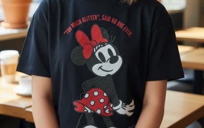 Camiseta Disney Feminina Minnie Brilhosa